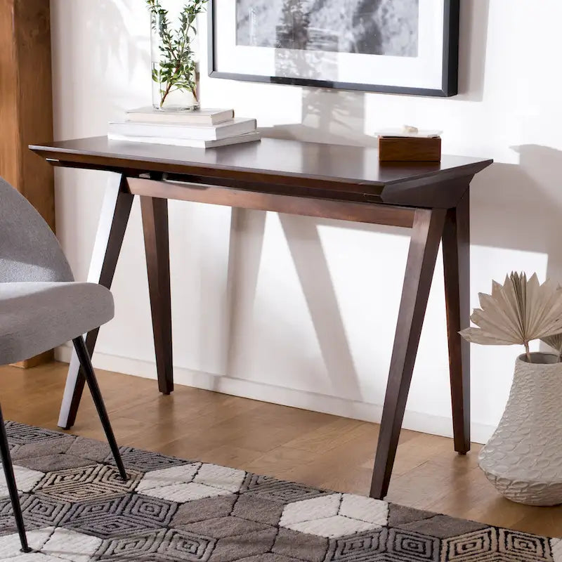 Bureau de style fermier avec piètement en A – Bois d'acajou
