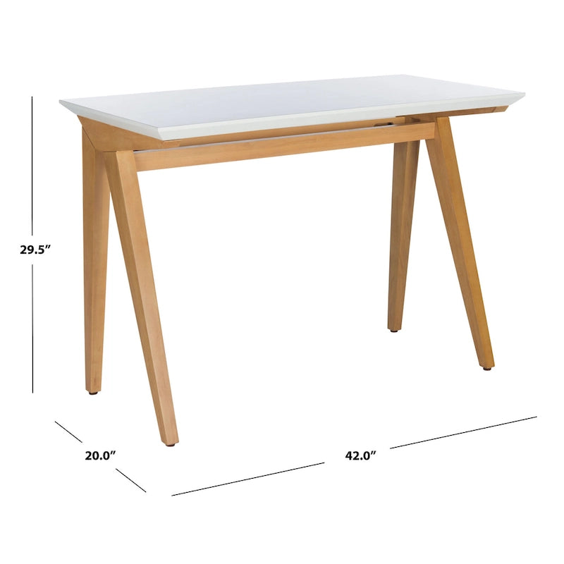 Bureau de style fermier avec piètement en A – Bois d'acajou