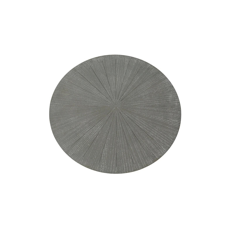 Table basse ronde de ferme avec 2 niveaux de rangement et pieds en métal en croix