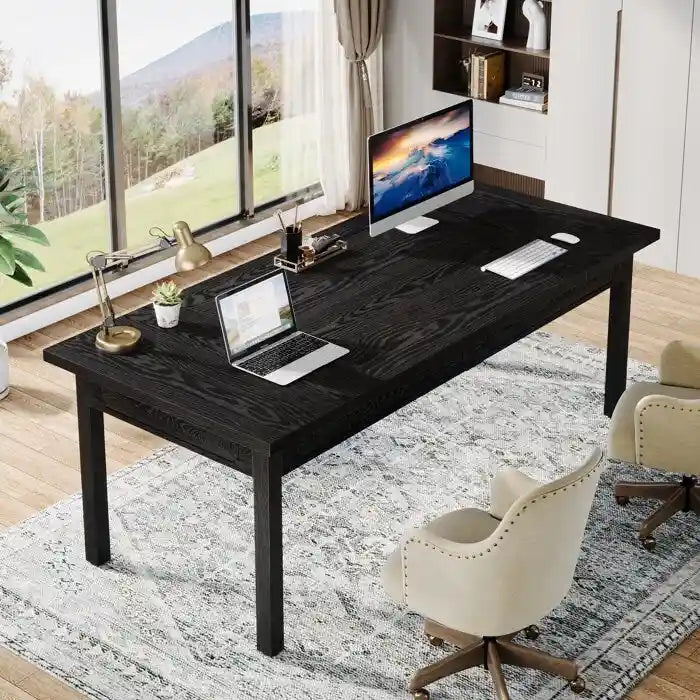 Bureau d'ordinateur de 160 cm, grand bureau de direction pour bureau à domicile