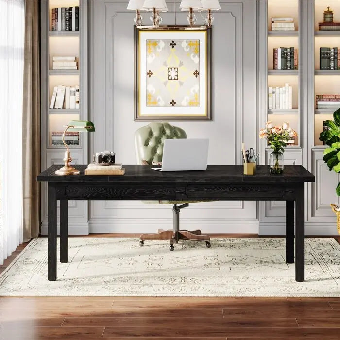 Bureau d'ordinateur de 160 cm, grand bureau de direction pour bureau à domicile