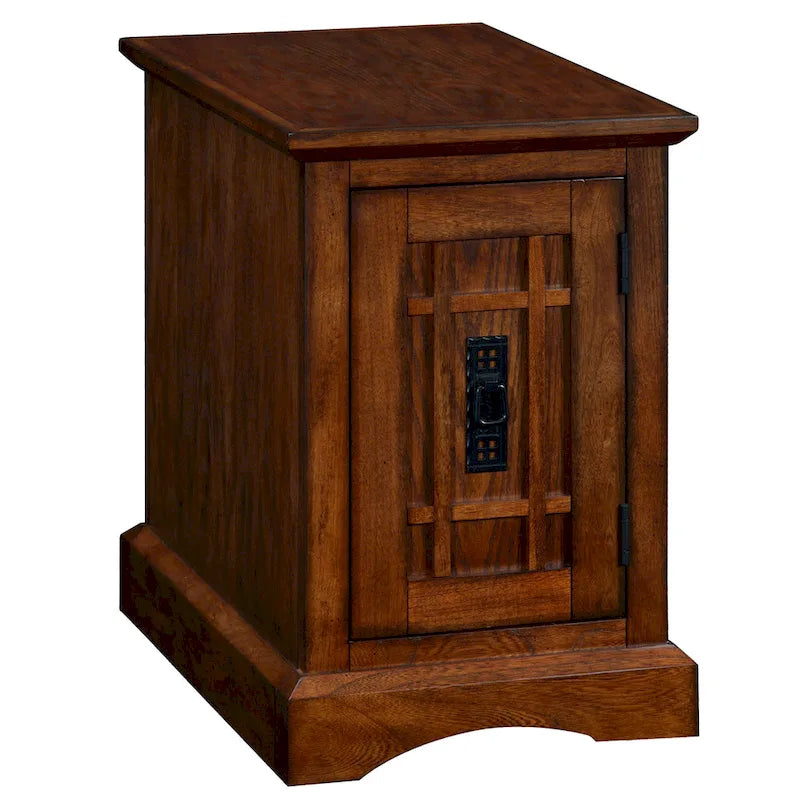 Table d'appoint en bois massif avec étagère réglable – Style Mission