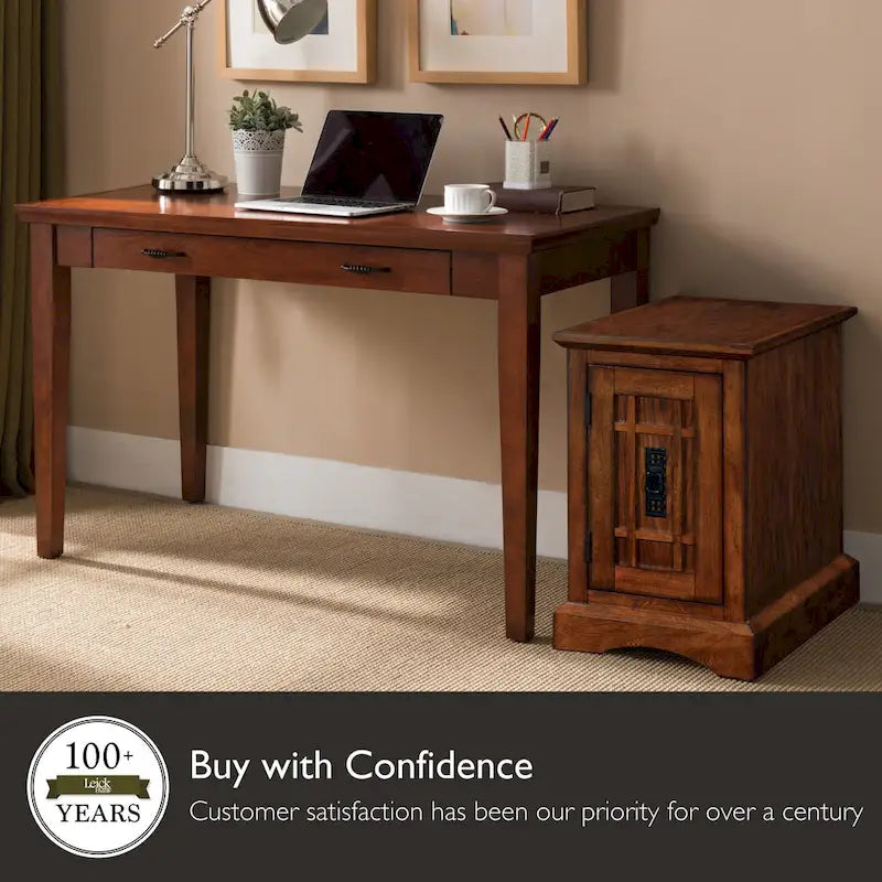 Table d'appoint en bois massif avec étagère réglable – Style Mission