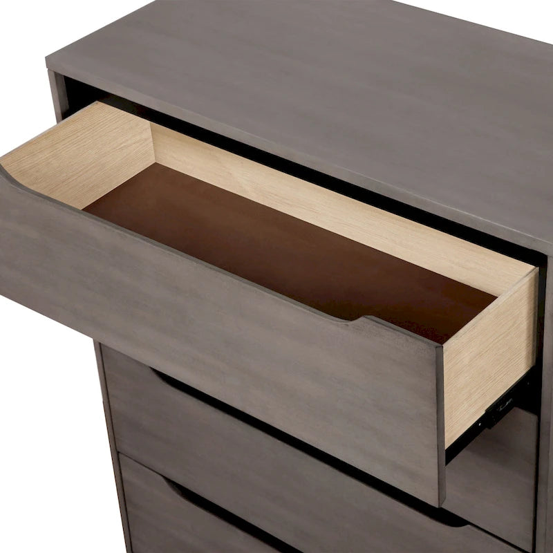 Commode à 4 tiroirs en bois massif, style moderne du milieu du siècle