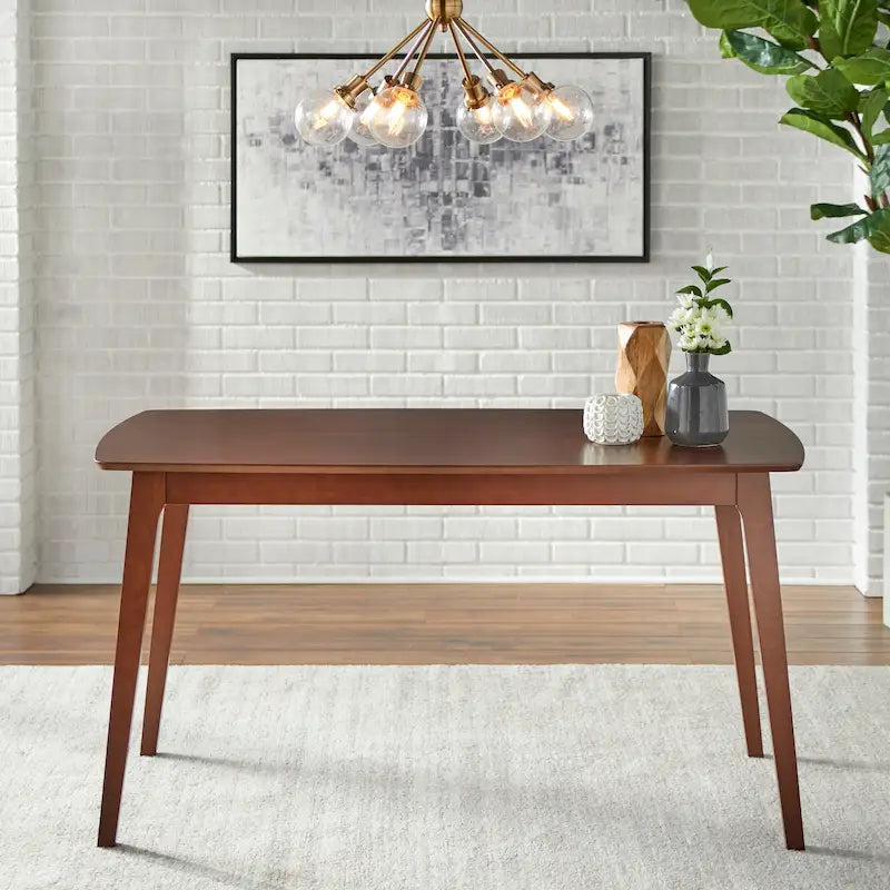 Table à manger moderne du milieu du siècle avec pieds en hêtre inclinés – 6 places