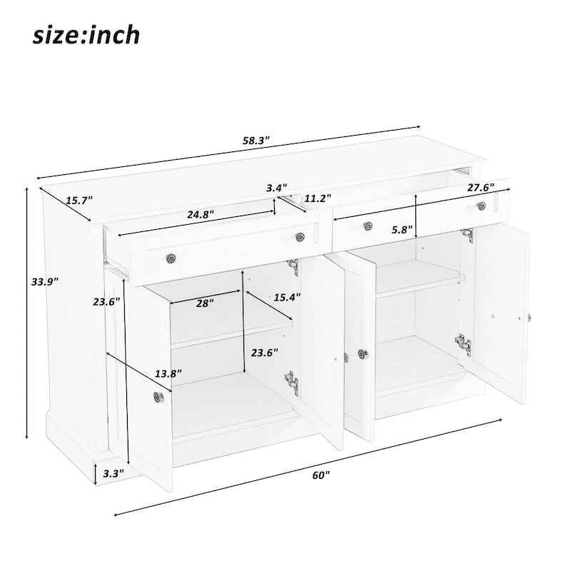 Buffet de rangement avec 2 tiroirs