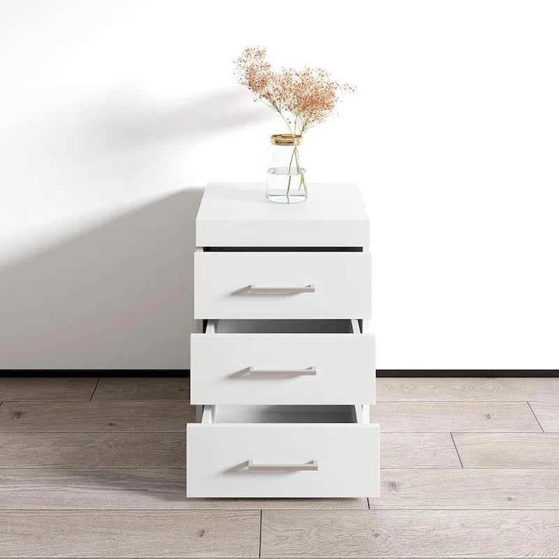 Table de chevet moderne avec rangement – Table de chevet au fini mat