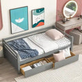 Lit de repos en bois de taille simple avec 2 tiroirs de rangement — Canapé et lit convertible