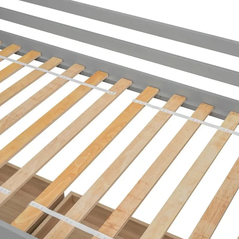 Lit de repos en bois de taille simple avec 2 tiroirs de rangement — Canapé et lit convertible