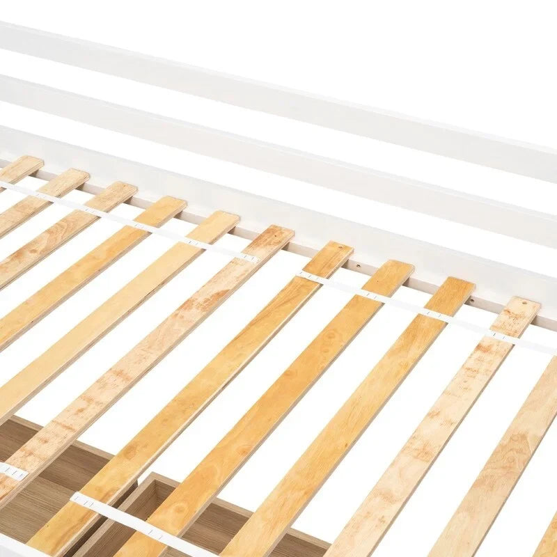 Lit de repos en bois de taille simple avec 2 tiroirs de rangement — Canapé et lit convertible