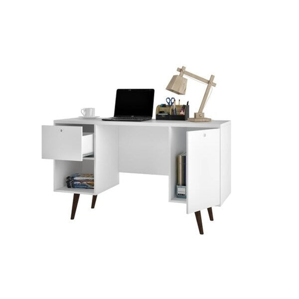 Bureau de style Mid-Century Modern avec tiroir et compartiment de rangement