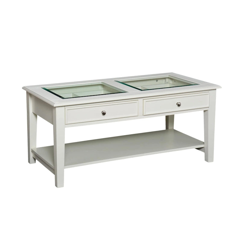 Table basse de présentation de transition avec rangement