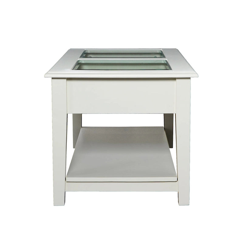 Table basse de présentation de transition avec rangement