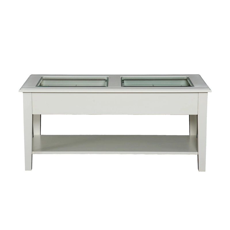 Table basse de présentation de transition avec rangement