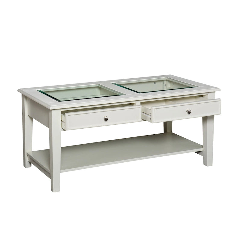 Table basse de présentation de transition avec rangement