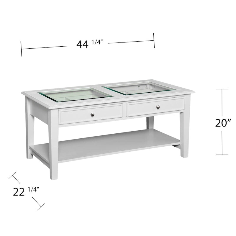 Table basse de présentation de transition avec rangement