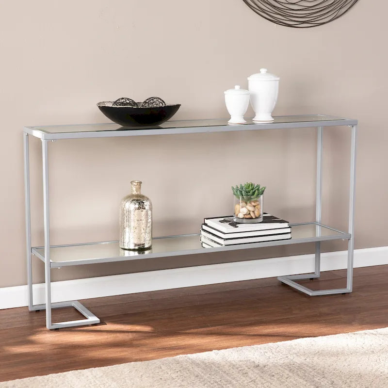 Console étroite Glam – Argent et noir