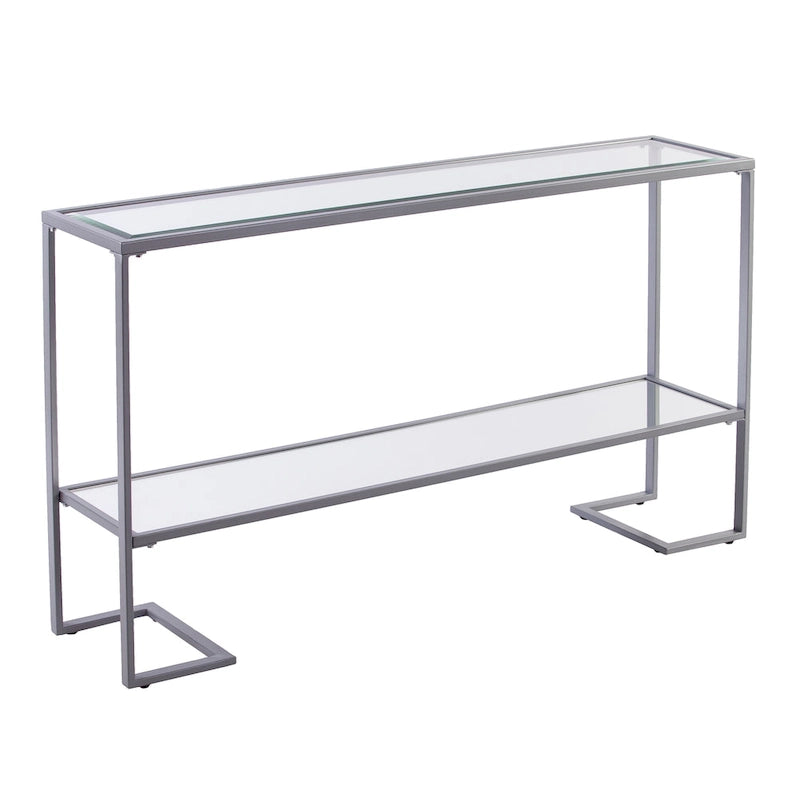 Console étroite Glam – Argent et noir
