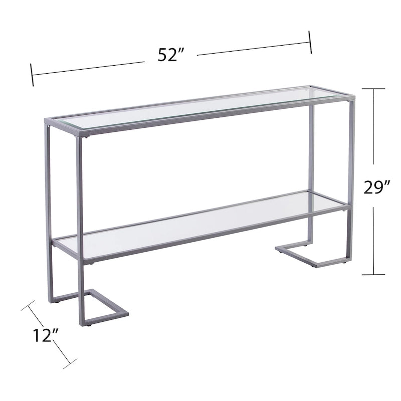 Console étroite Glam – Argent et noir