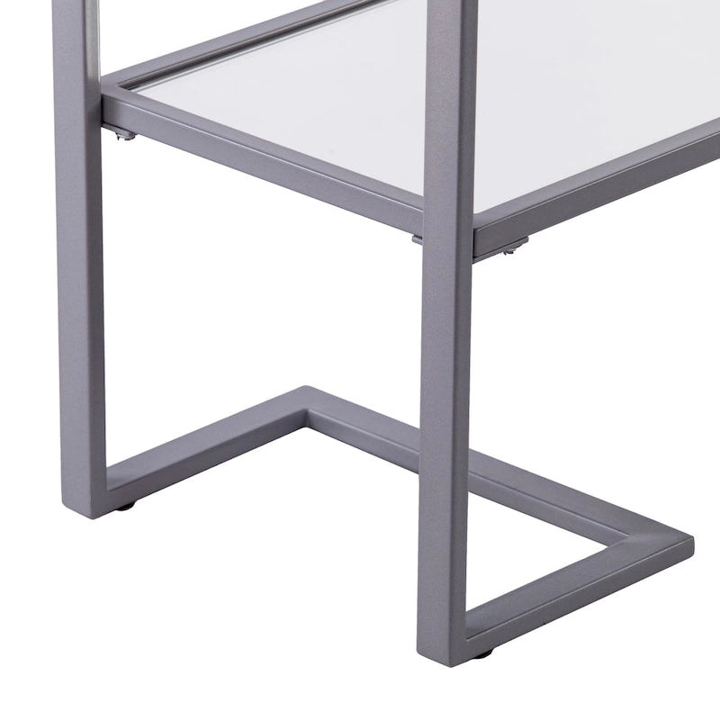 Console étroite Glam – Argent et noir