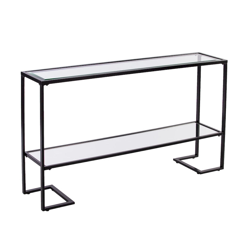 Console étroite Glam – Argent et noir