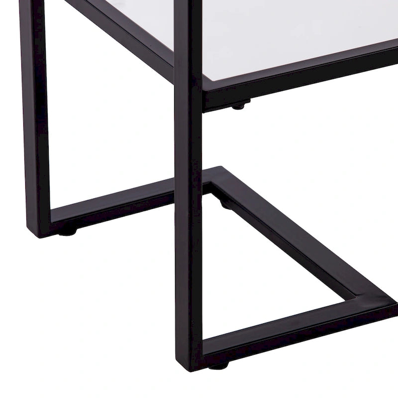 Console étroite Glam – Argent et noir