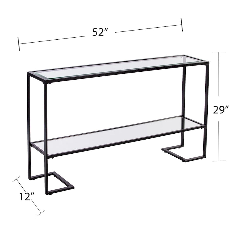 Console étroite Glam – Argent et noir