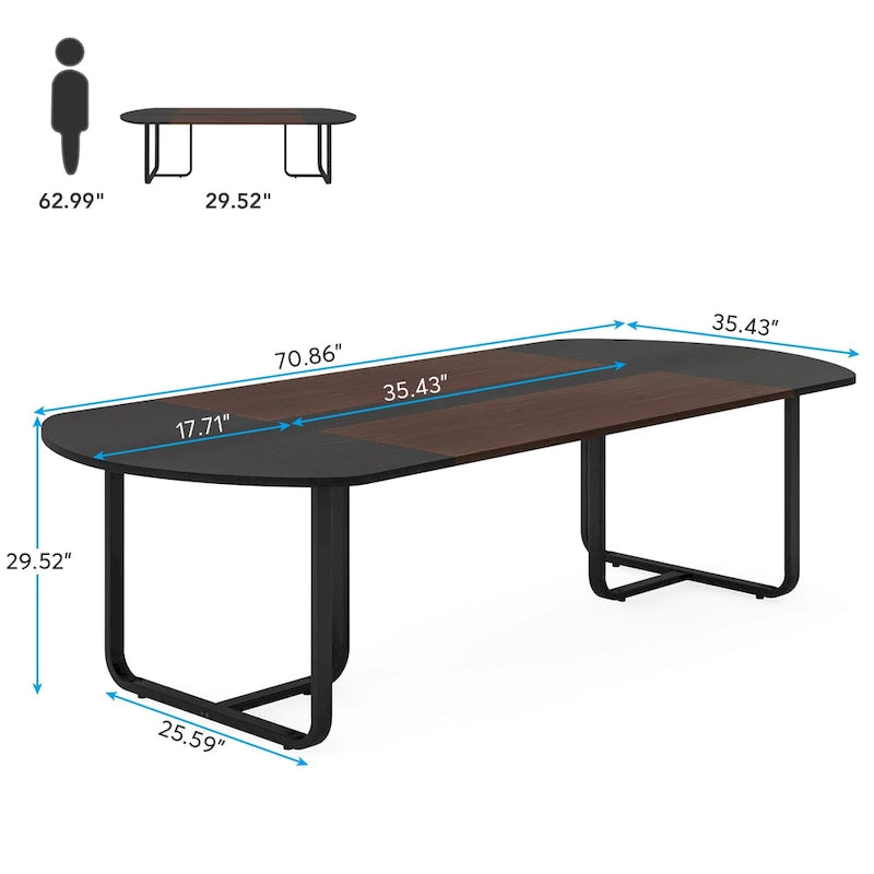 Bureau d'ordinateur exécutif incurvé ovale moderne pour bureau à domicile