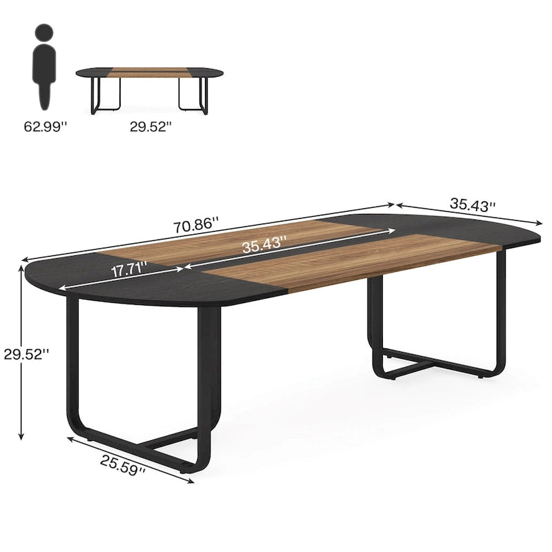 Bureau d'ordinateur exécutif incurvé ovale moderne pour bureau à domicile