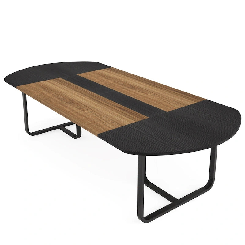 Bureau d'ordinateur exécutif incurvé ovale moderne pour bureau à domicile