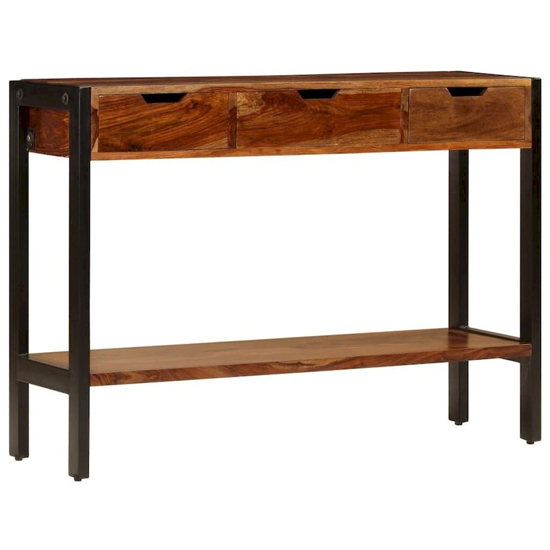 Buffet avec 3 tiroirs 110x35x75 cm en bois de sesham massif
