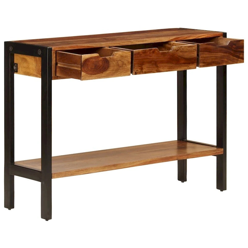 Buffet avec 3 tiroirs 110x35x75 cm en bois de sesham massif