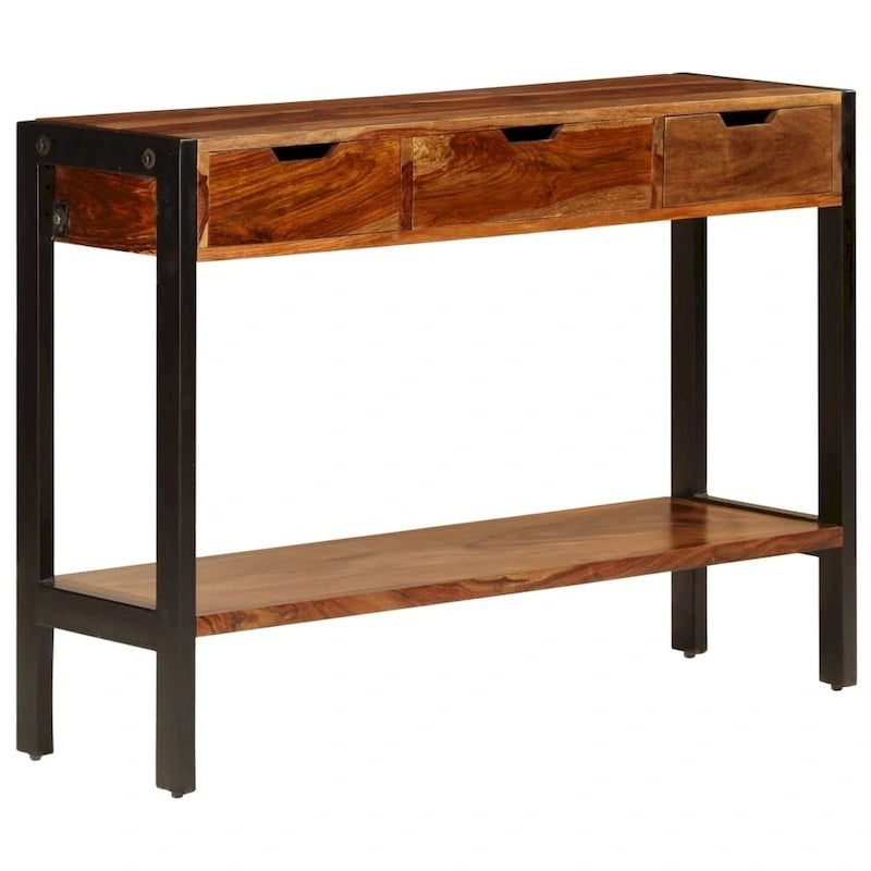 Buffet avec 3 tiroirs 110x35x75 cm en bois de sesham massif