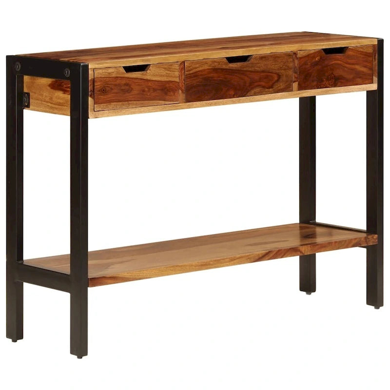 Buffet avec 3 tiroirs 110x35x75 cm en bois de sesham massif