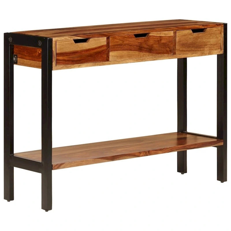 Buffet avec 3 tiroirs 110x35x75 cm en bois de sesham massif