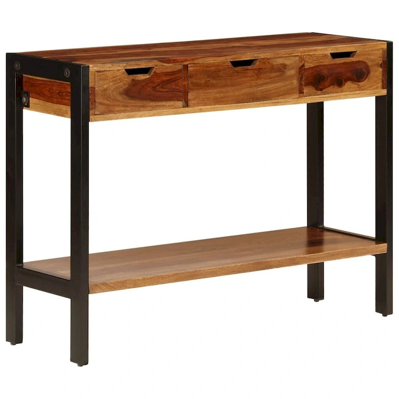 Buffet avec 3 tiroirs 110x35x75 cm en bois de sesham massif