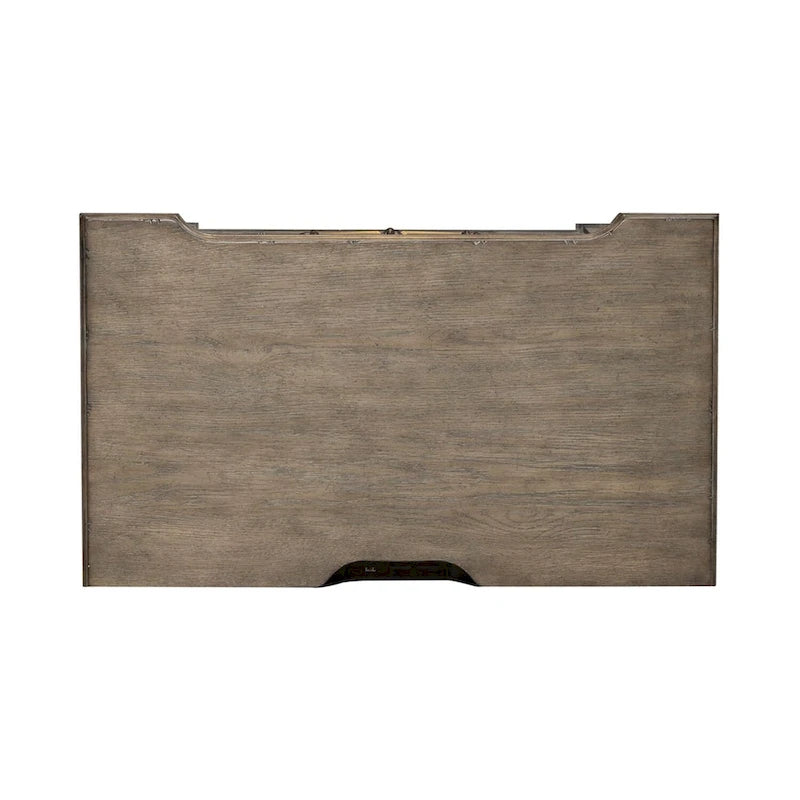 Table de chevet à 3 tiroirs avec station de charge intégrée — Taupe Poussière, Bois massif