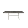 Table de salle à manger extensible bicolore avec finition brossée – Gris et blanc