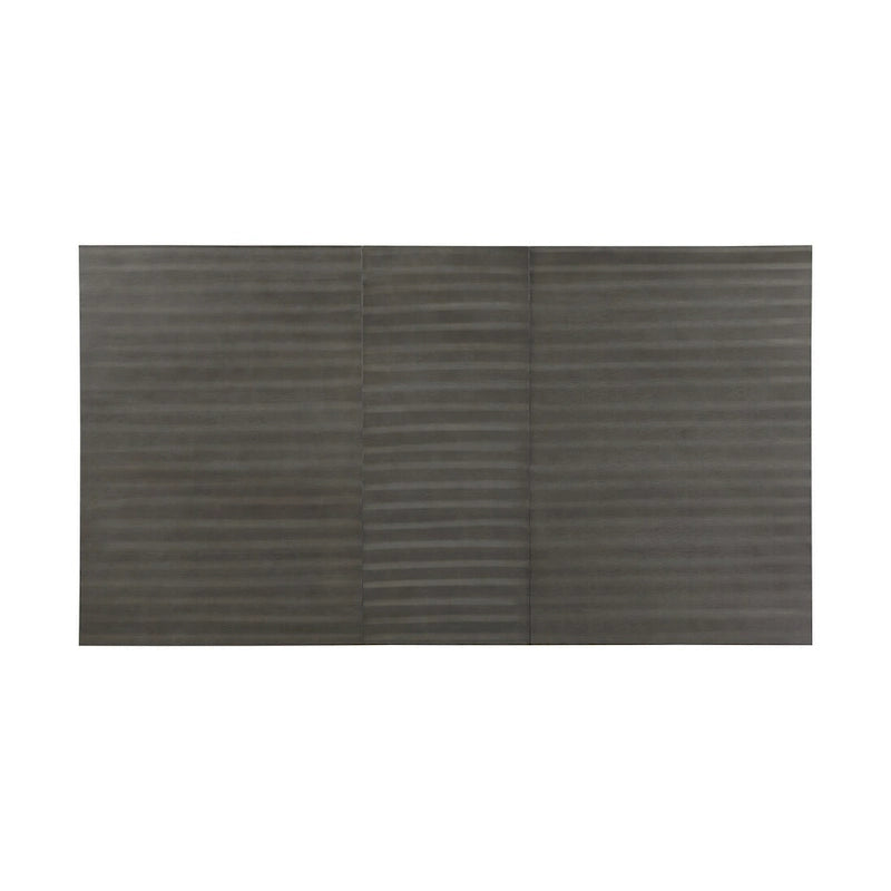 Table de salle à manger extensible bicolore avec finition brossée – Gris et blanc