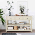 Console style rétro avec deux étagères ouvertes, structure et pieds en bois de pin massif
