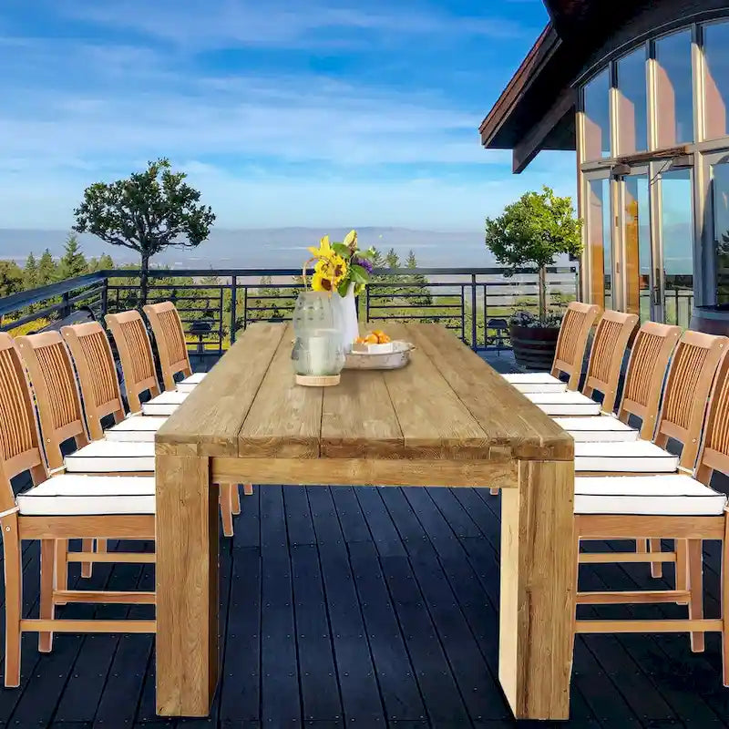 Table de salle à manger rectangulaire Marbella en teck recyclé, 259 cm