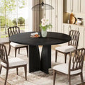 Table à manger ronde de 39,4 pouces avec plateau en bois pour cuisine, salle à manger