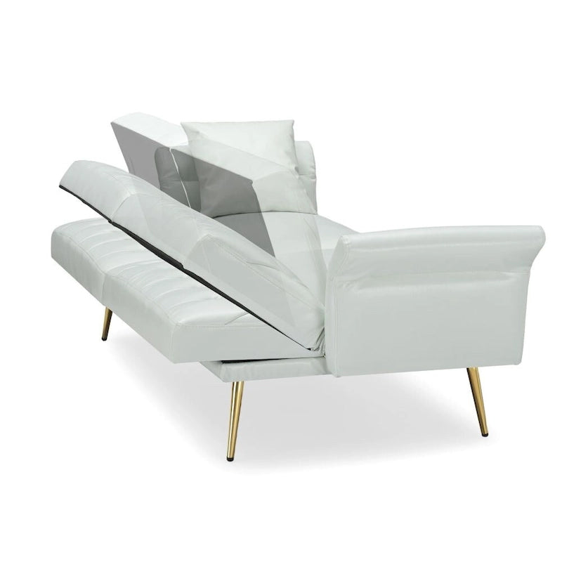 Canapé-lit convertible en similicuir avec accoudoirs réglables — Design pliable 3-en-1