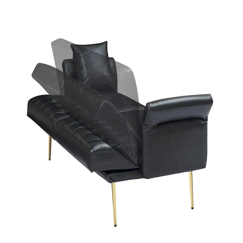 Canapé-lit convertible en similicuir avec accoudoirs réglables — Design pliable 3-en-1