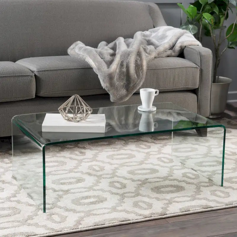 Table basse moderne en verre trempé de 12 mm pour salon