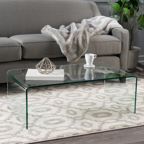 Table basse moderne en verre trempé de 12 mm pour salon