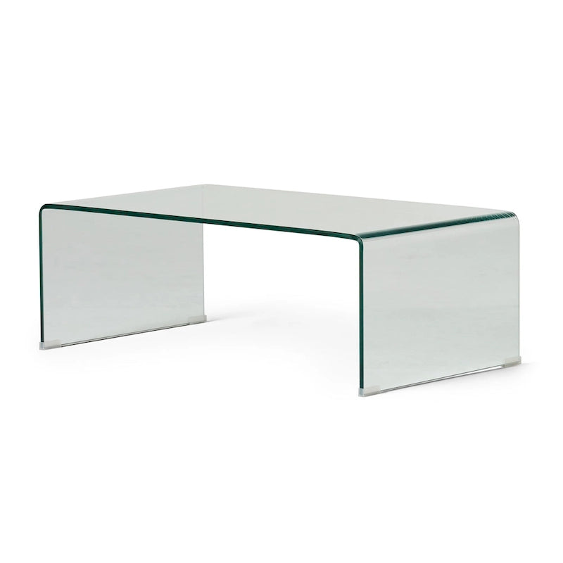 Table basse moderne en verre trempé de 12 mm pour salon