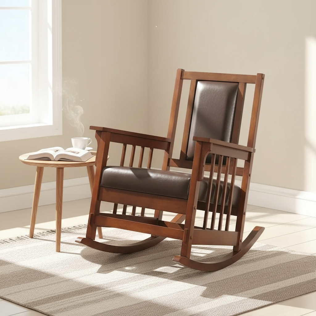 Wood Mission Rocking Chair Scene